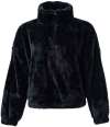 BH202 Brand Lab Ladies Fluffy 1/4 Zip Fleece Black colour image